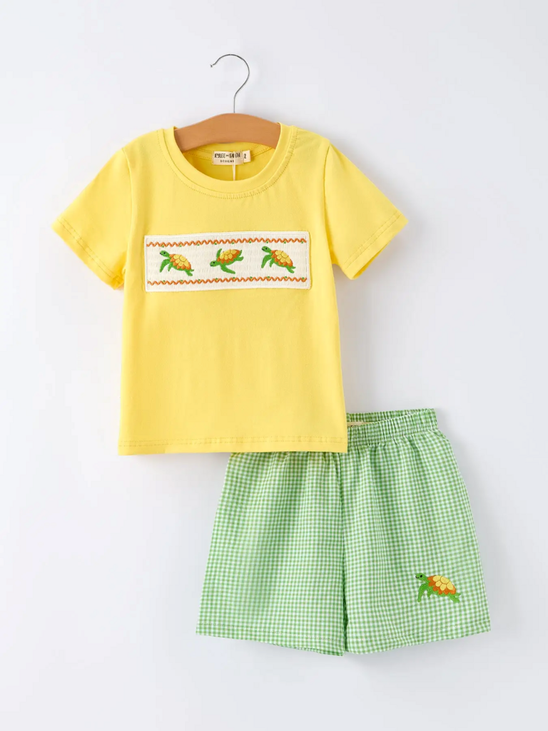 Turtle Smocked Boy's Set