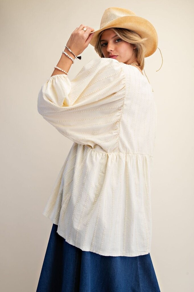 Eyelet Gauze Top