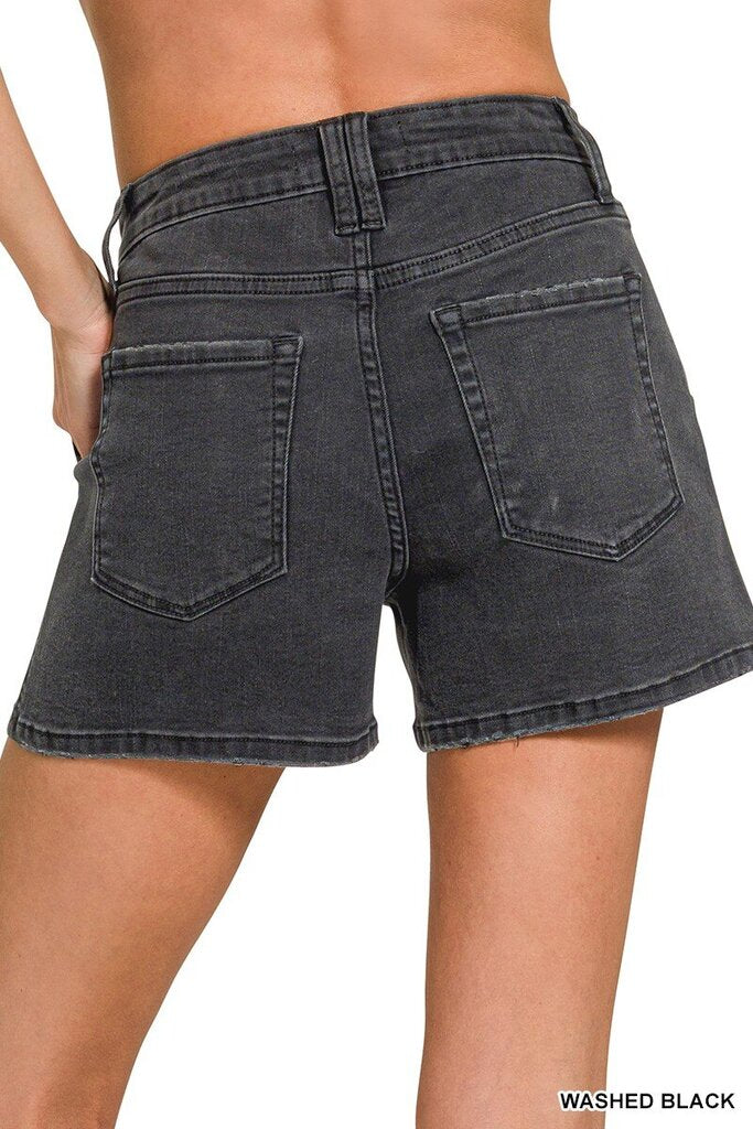 Black Utility Pocket Shorts
