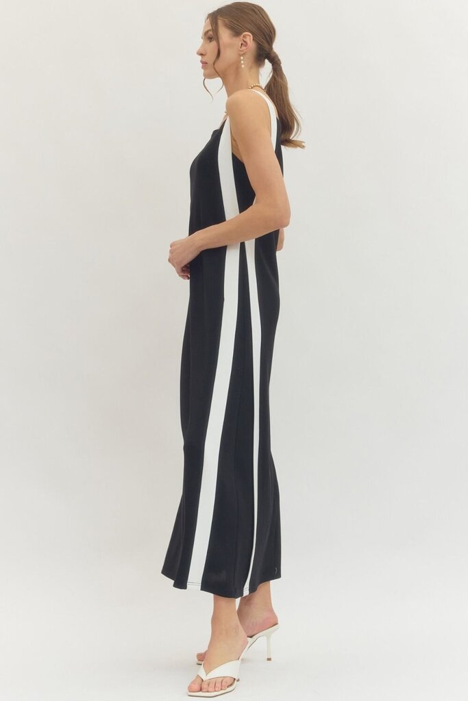 Short Sleeve Middi with Stripe Detail