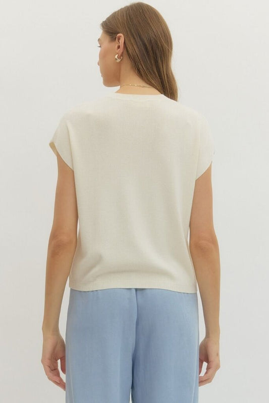 Cap Sleeve Knit Top