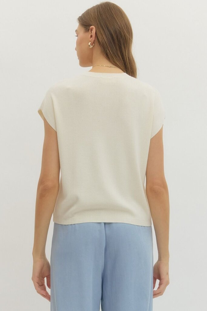 Cap Sleeve Knit Top