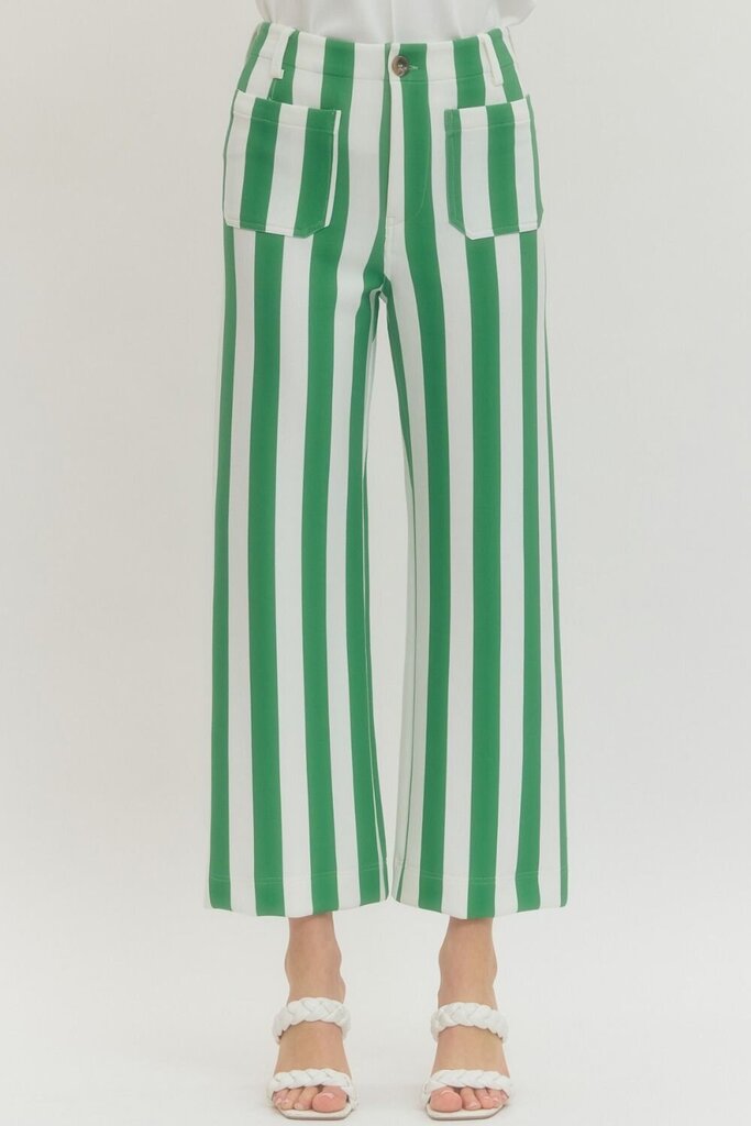 Green Striped Pant