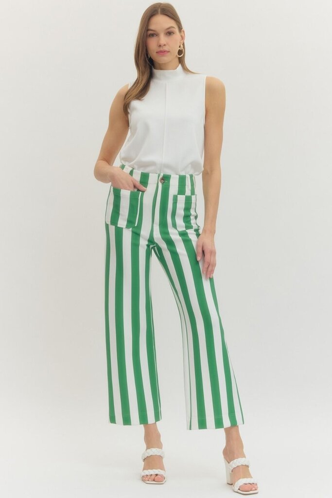 Green Striped Pant