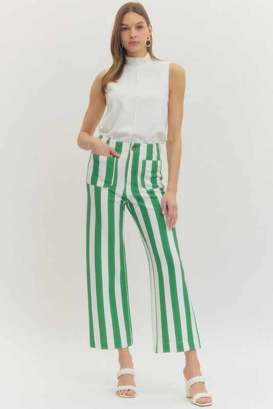 Green Striped Pant