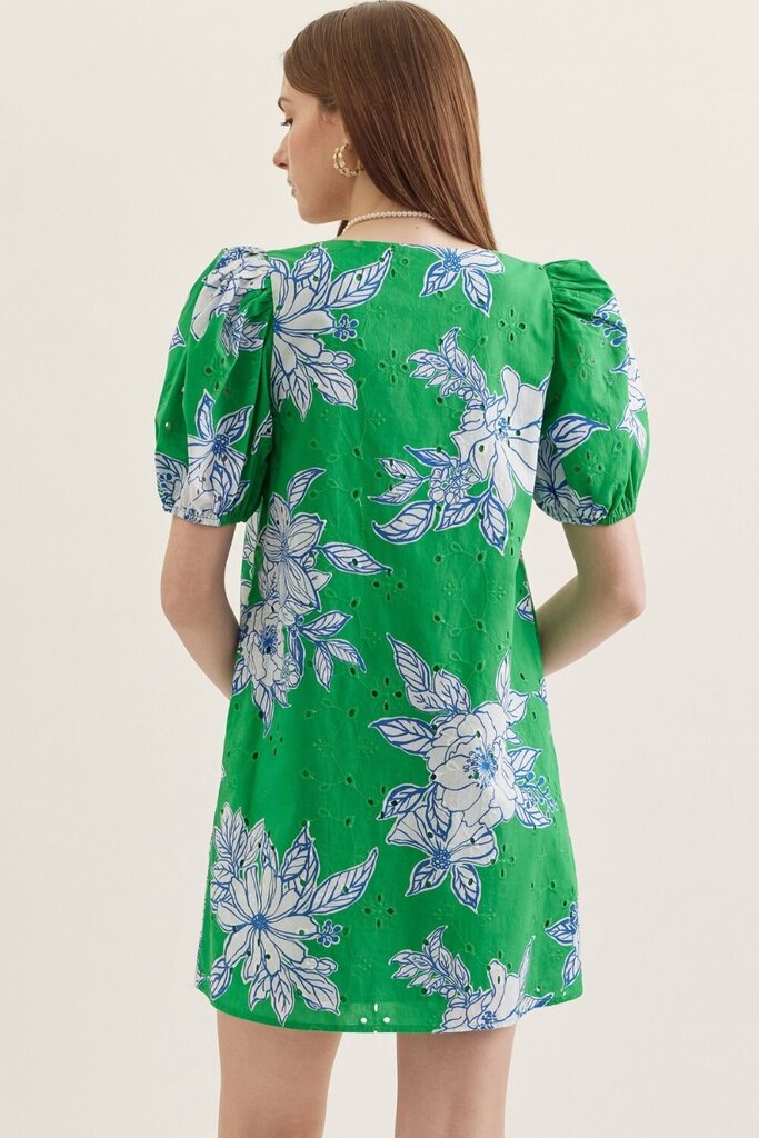 Floral Eyelet Mini Dress