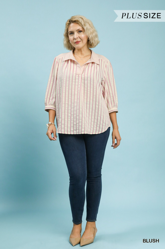 Stripe Collared Top