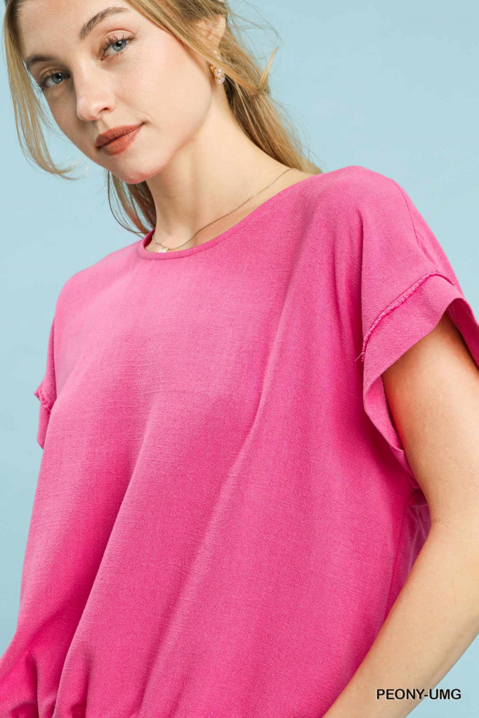Linen Cuff Sleeve Top