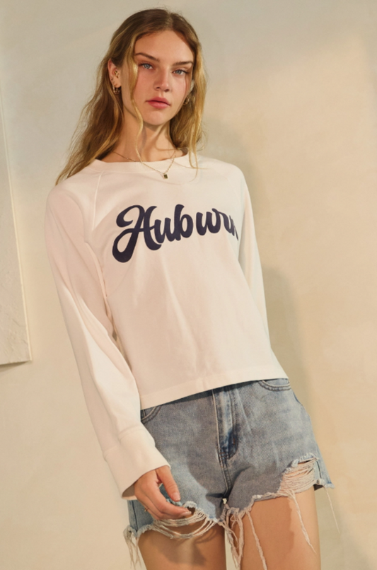 Cropped State Logo Sweatshirt WHITE