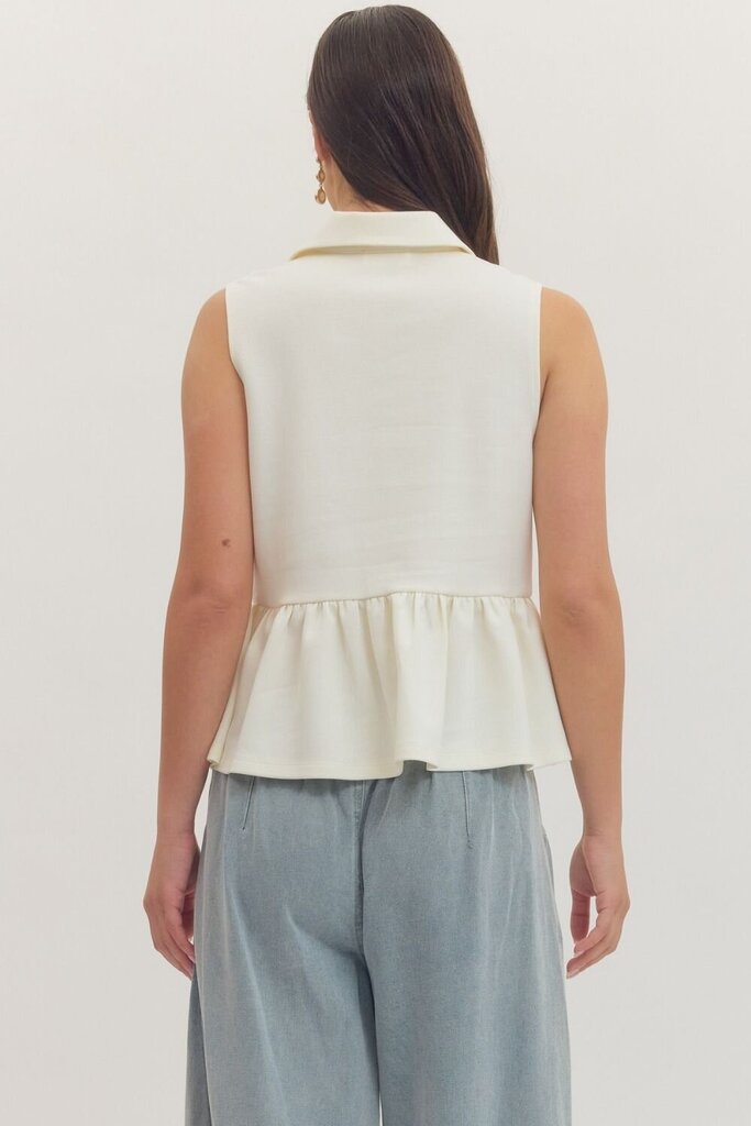 Half Zip Peplum Top