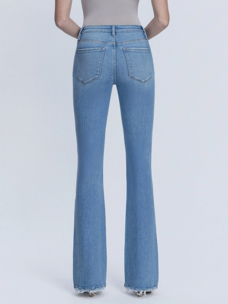 High Rise Full Length Medium Light Bootcut Jeans