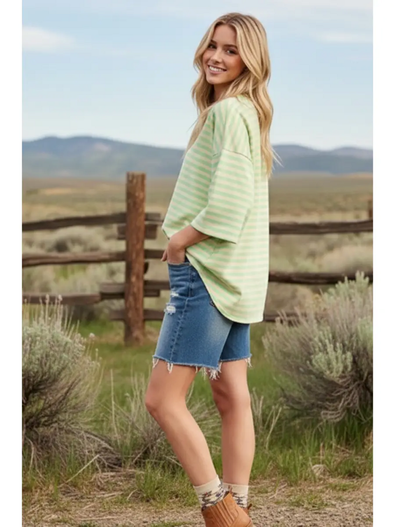 Striped Oversized S/S Top