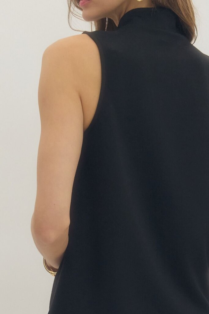 Mock Neck Top with Seam Detail