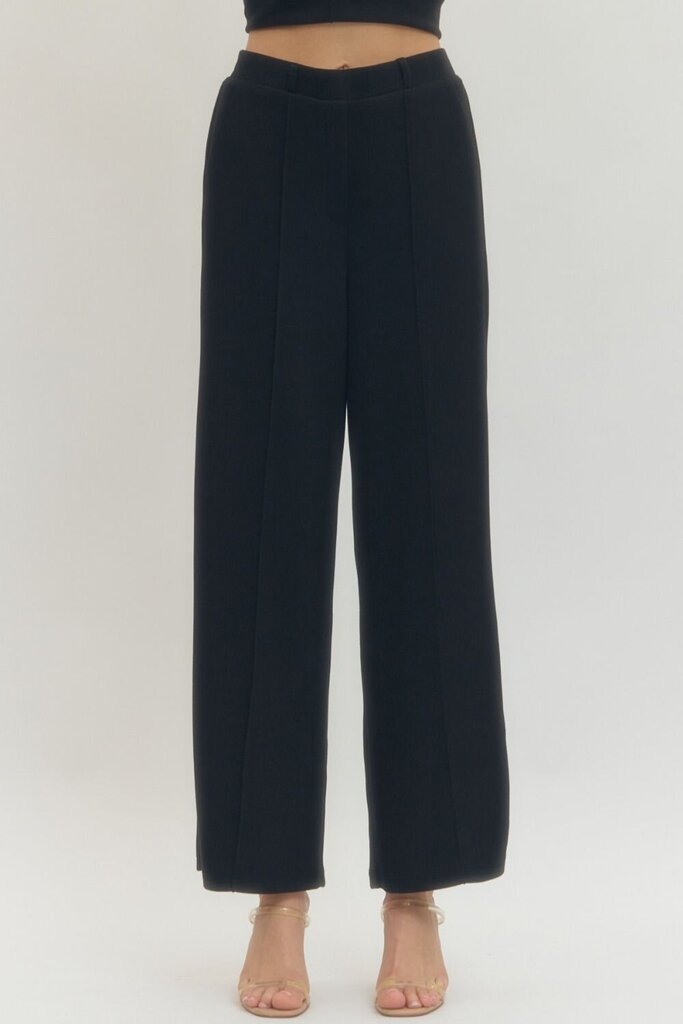 Knit Wide Leg Pant with Center Seam