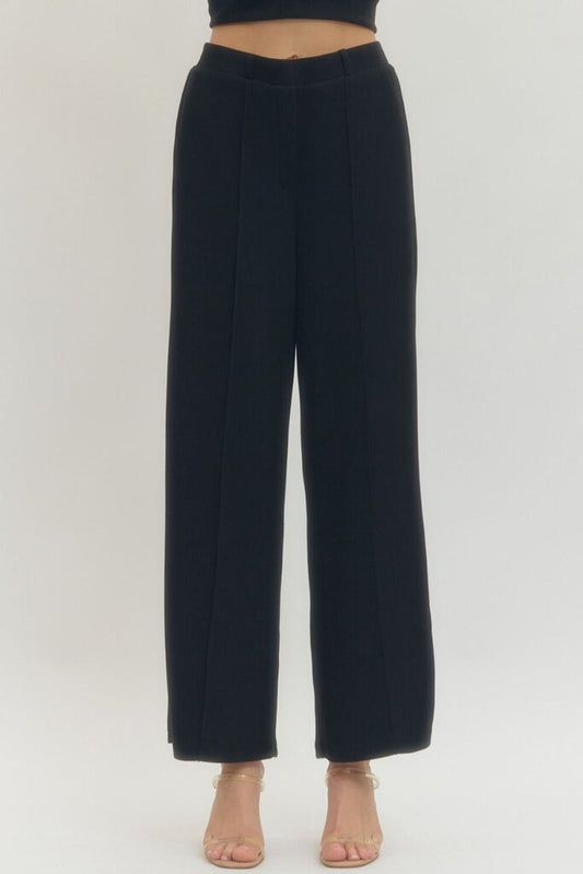 Knit Wide Leg Pant with Center Seam