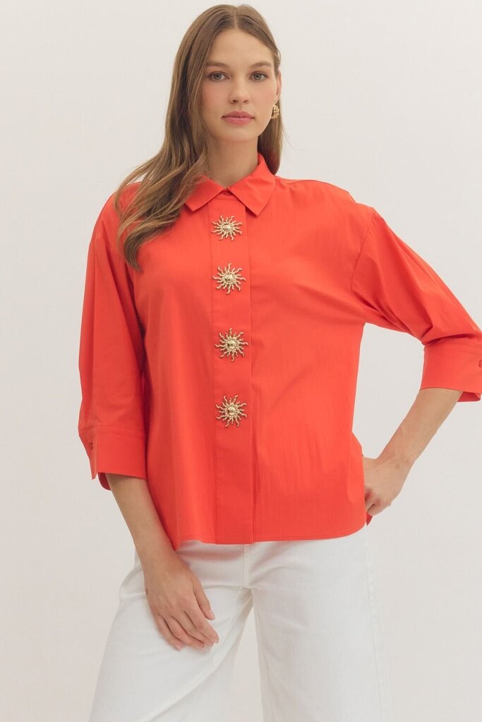 Spice Top with Gold Sunshine Detail