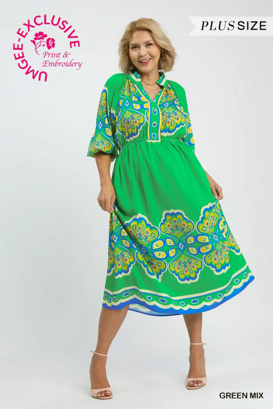 Maxi Dress Green Mix