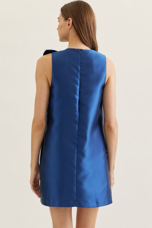 Navy Satin Mini Dress