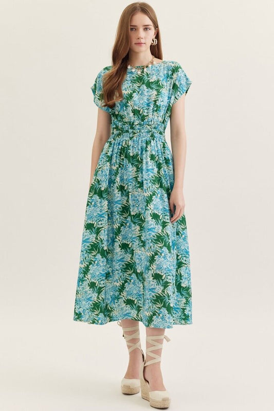 Green & Blue Floral Dress