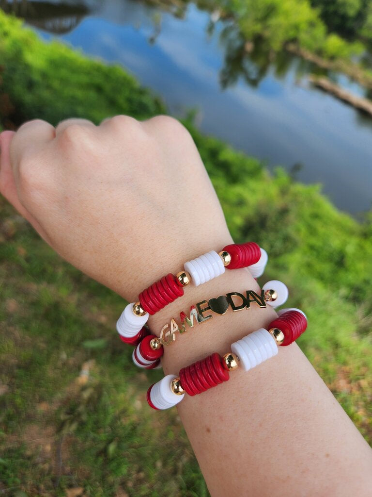 Gameday 3 Row Bead Bracelet- Alabama