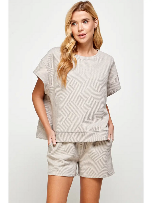 Oatmeal Textured Sweat Set