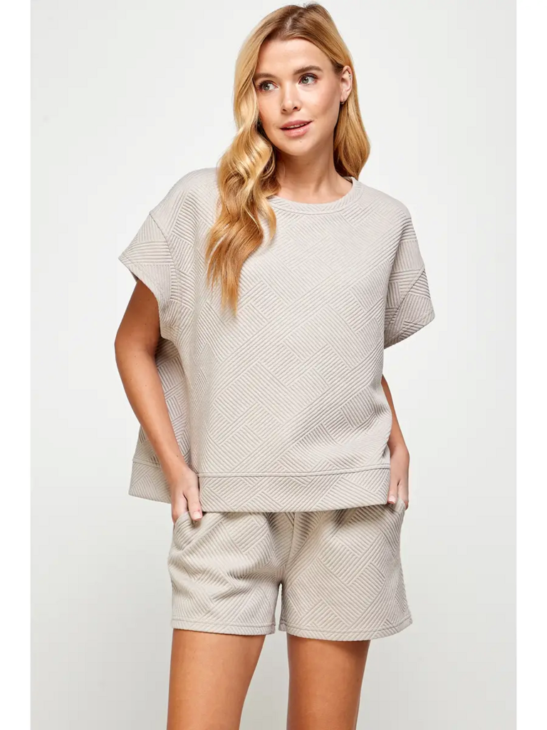 Oatmeal Textured Sweat Set