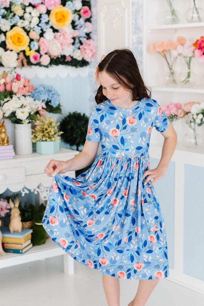 Country Blooms SS Pocket Twirl Dress