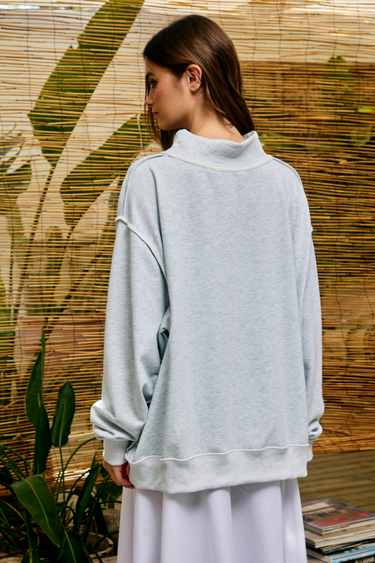 Embroidered "Amen" Mock Neck
