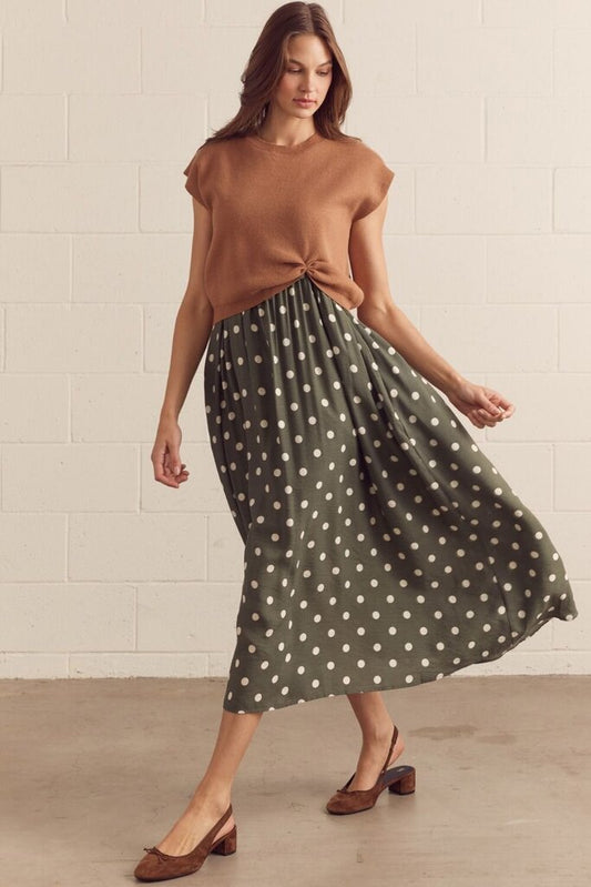 Cap Sleeve Sweater Knit Layered Dress