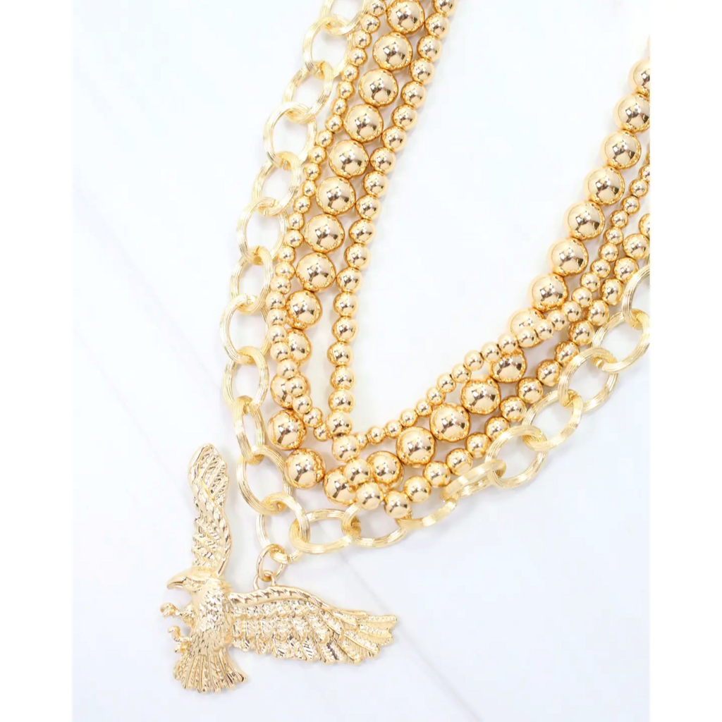 Bree Beaded Layered Necklace - Eagle