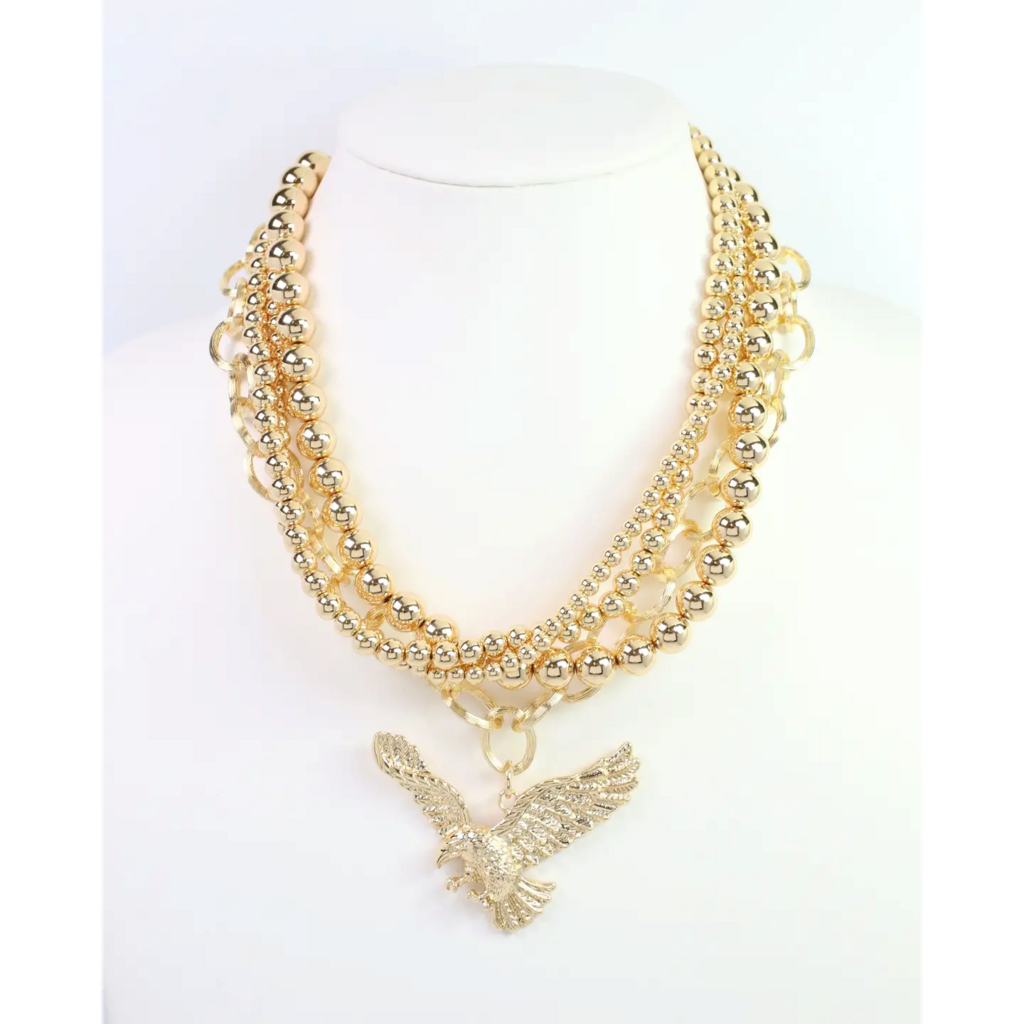 Bree Beaded Layered Necklace - Eagle
