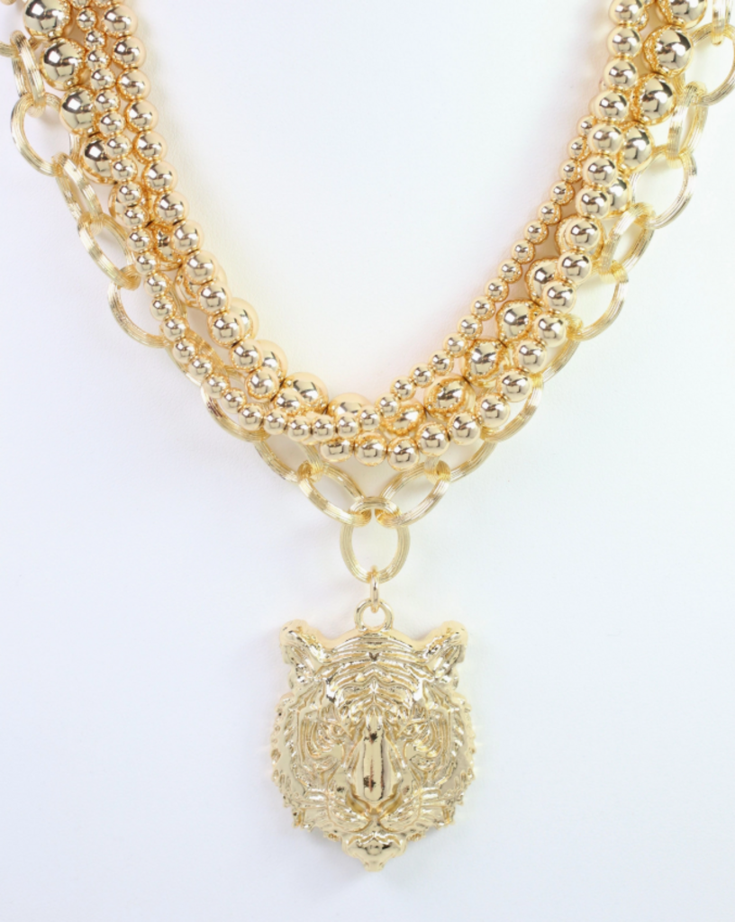 Bree Beaded Layered Necklace - TIGER
