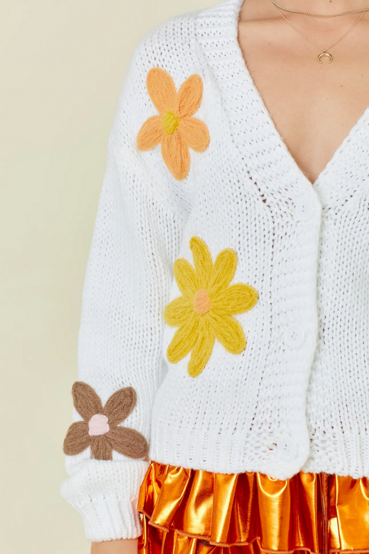 Flower Embroidered Cardigan