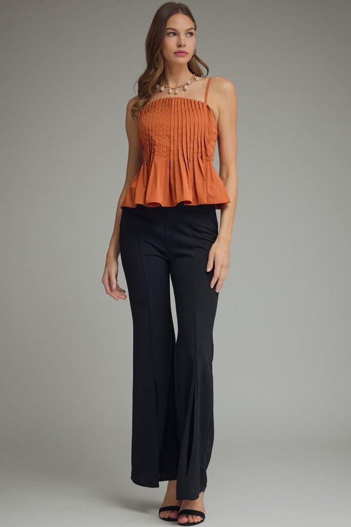 Pleated Cinnamon Top