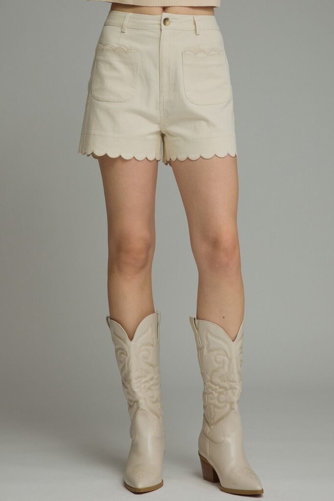 Scallop Hem Shorts
