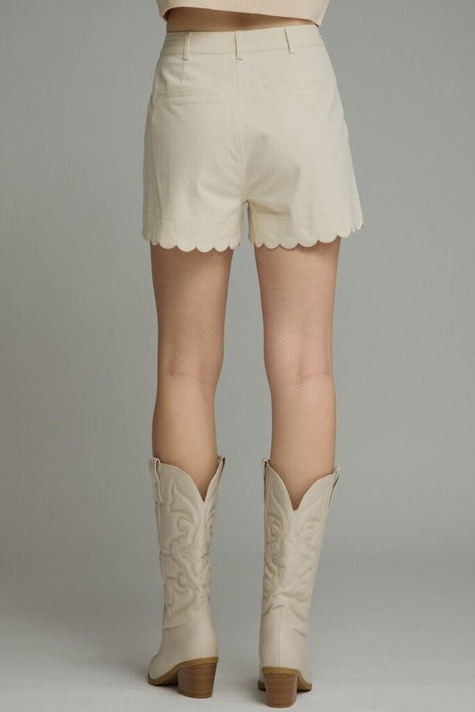 Scallop Hem Shorts