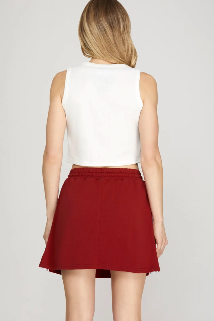 Knit Mini Skort GARNET