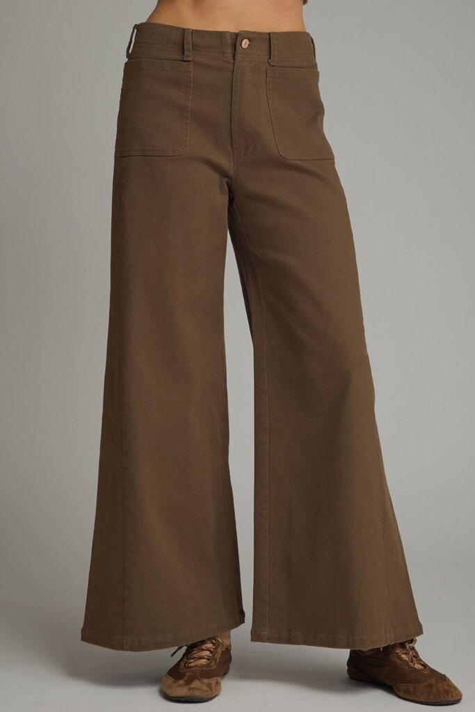 Knit Wide Leg Pants BROWN