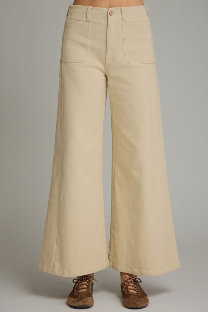 Knit Wide Leg Pants ECRU