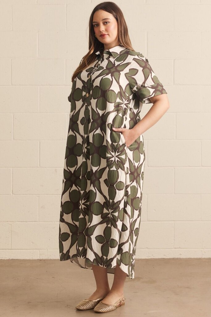 Short Sleeve Middi Shirt Dress