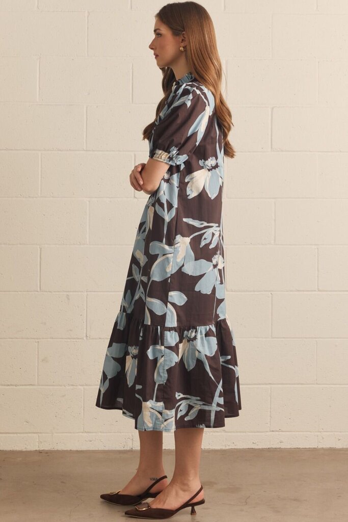 Floral Puff Sleeve Middi