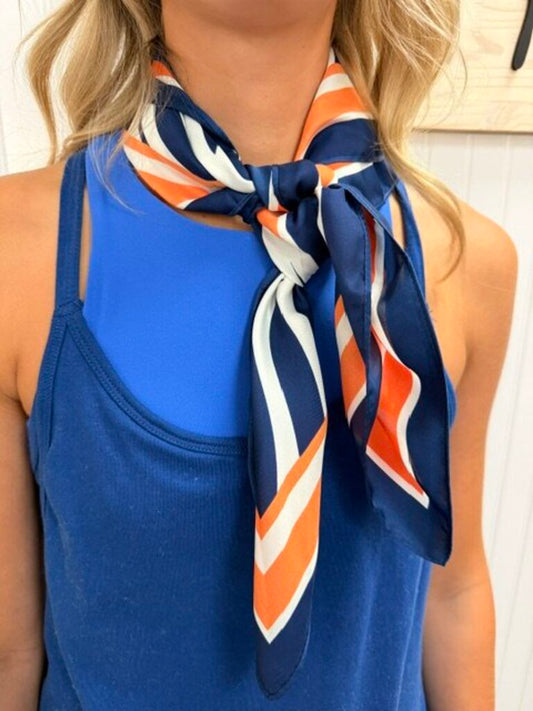 Harper Striped Scarf Medium NAVY ORANGE