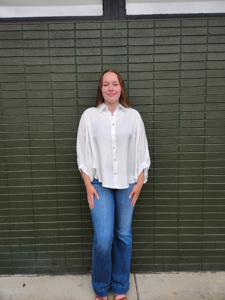 Puff Sleeve Button Down