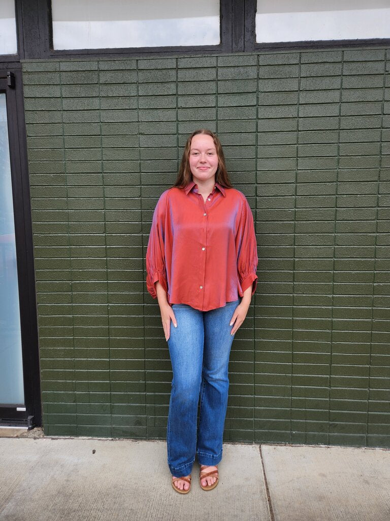 Puff Sleeve Button Down