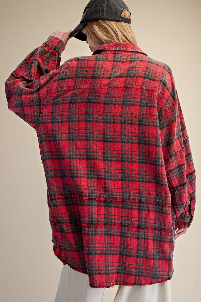 Mineral Wash Plaid Shirt