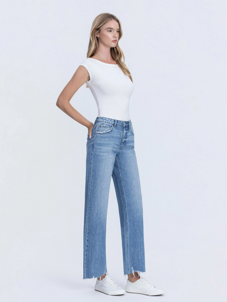 High Rise Crop Wide Leg Pants