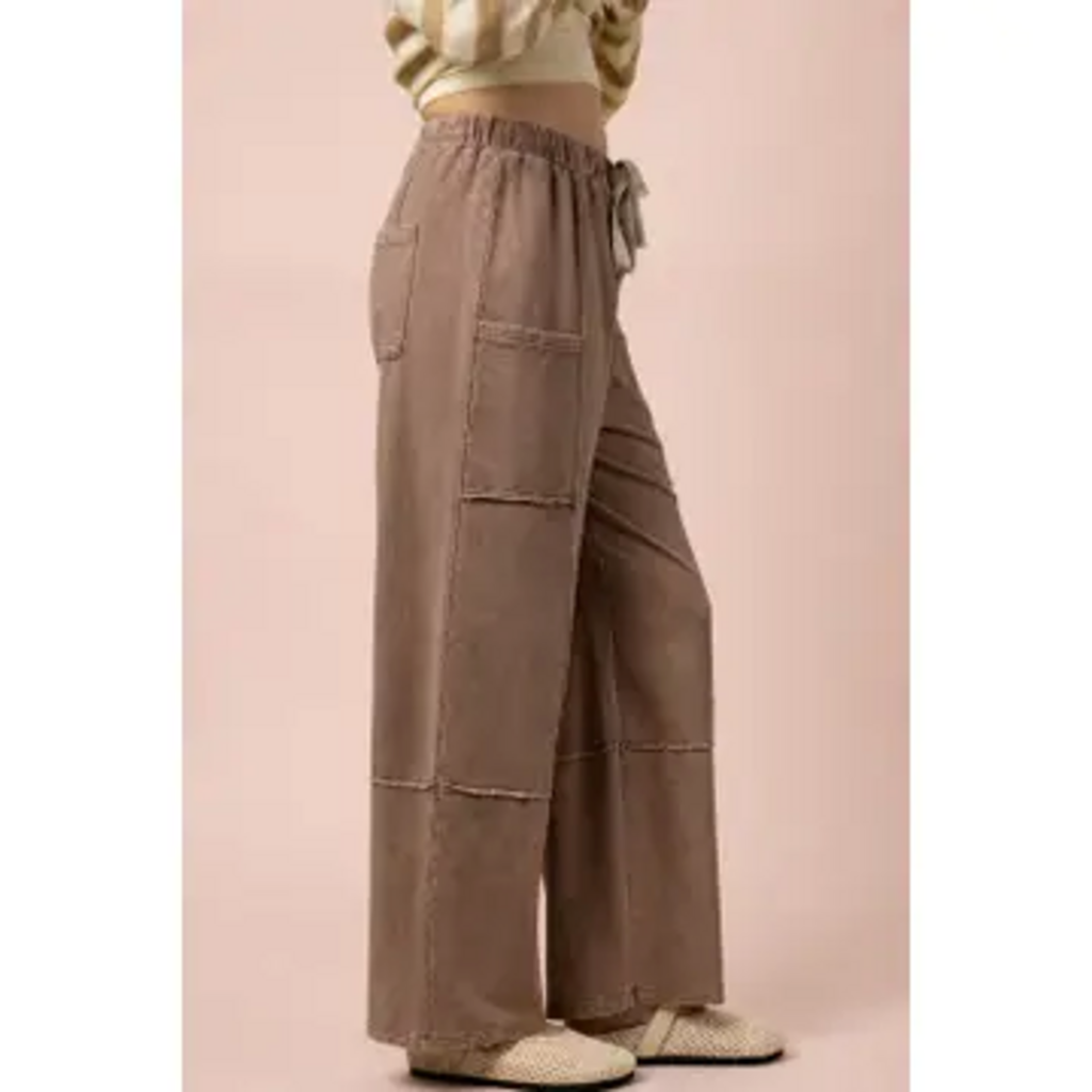 Mineral Washed Wide Leg Comfy Pants