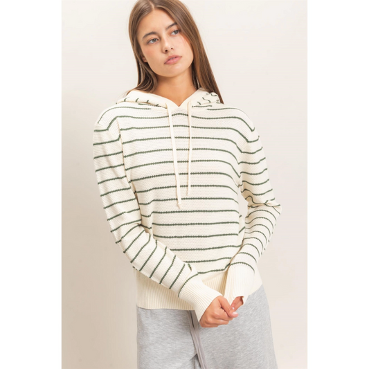 Stripe Knit Hoodie