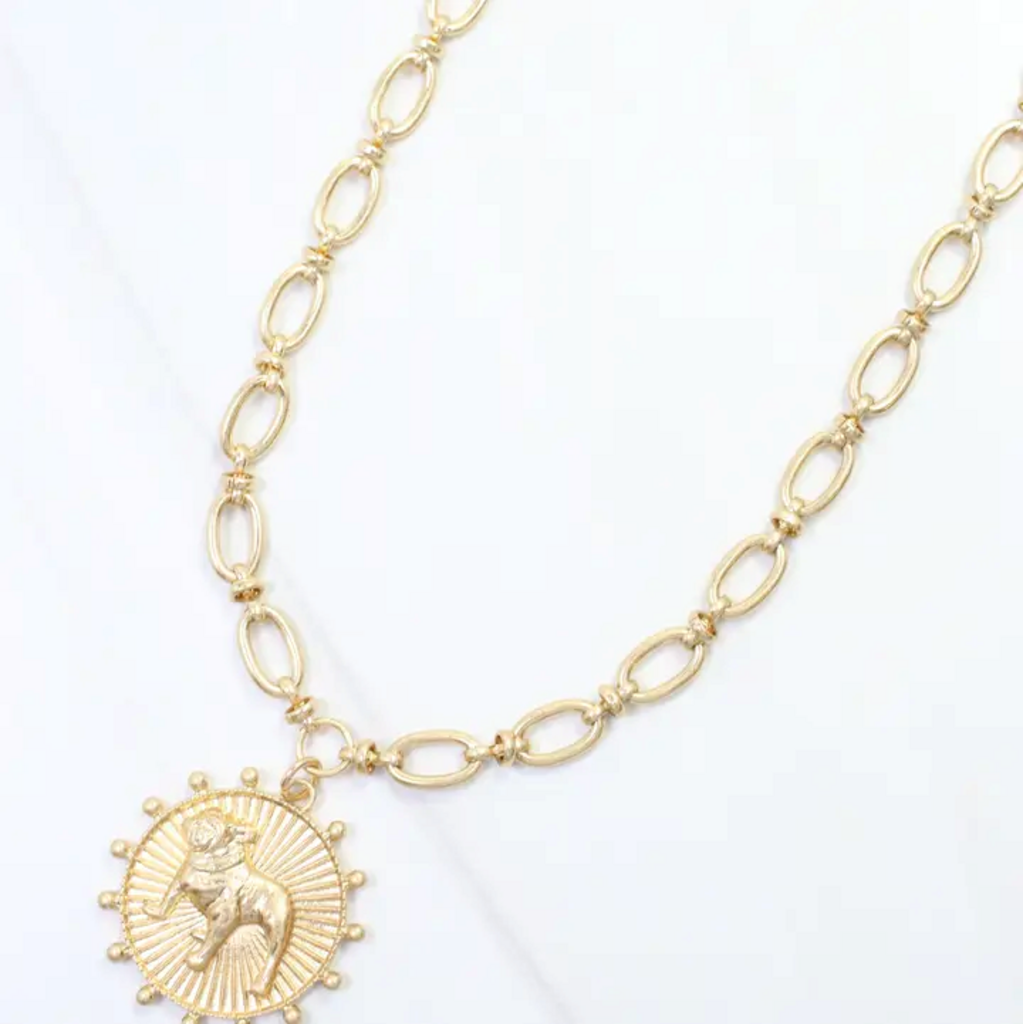 Carmen Coin Necklace - Bulldog