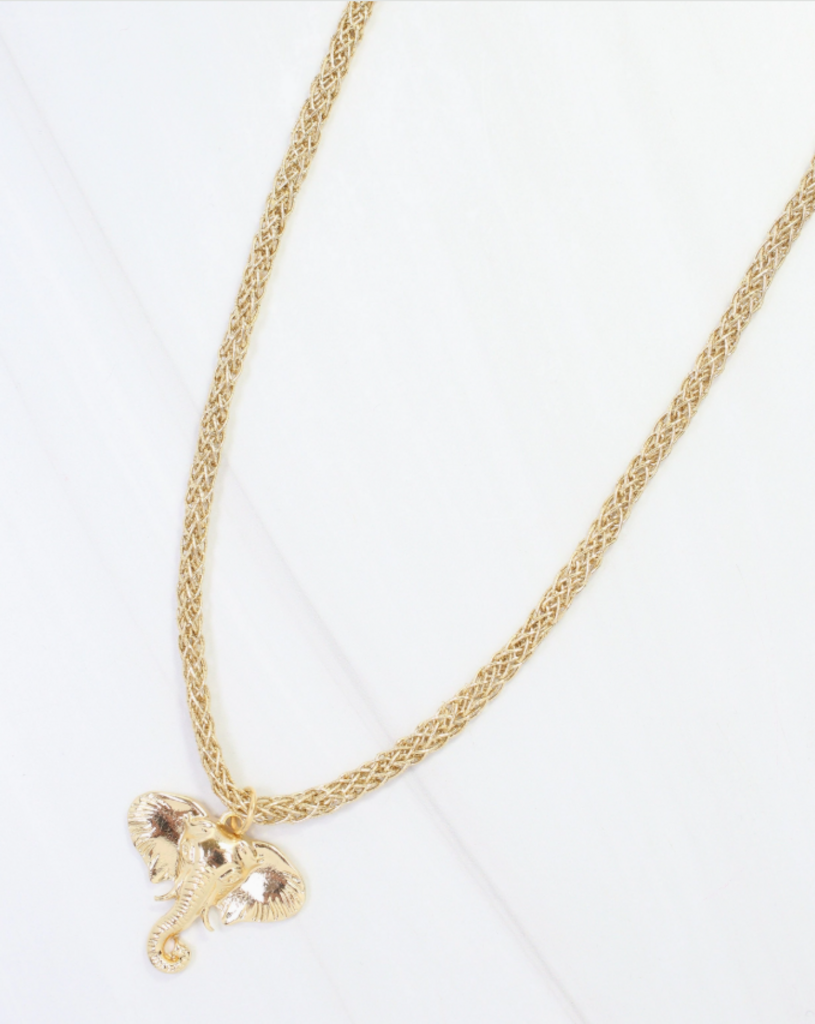 Corie Cord Necklace - Elephant